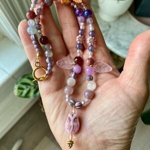 Elegant Pink Crystal Necklace